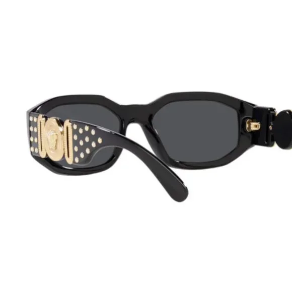 Versace Dark Grey Geometric Unisex Sunglasses - Picture 3 of 4